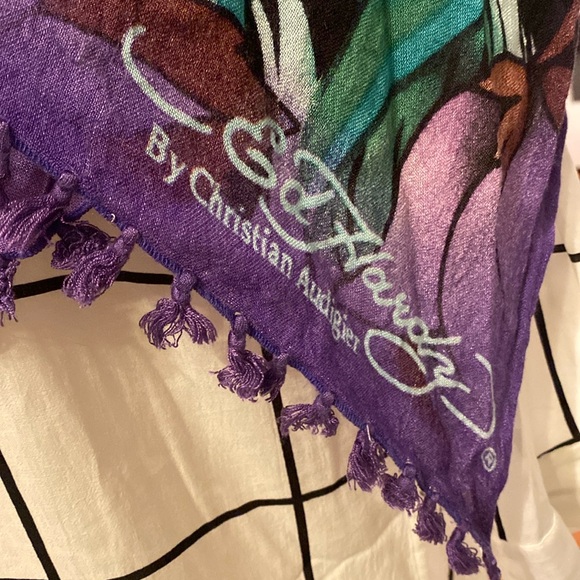 Y2K Ed Hardy by Christian Audigier - “love kills slowly” skulls Scarf wrap - Picture 5 of 12